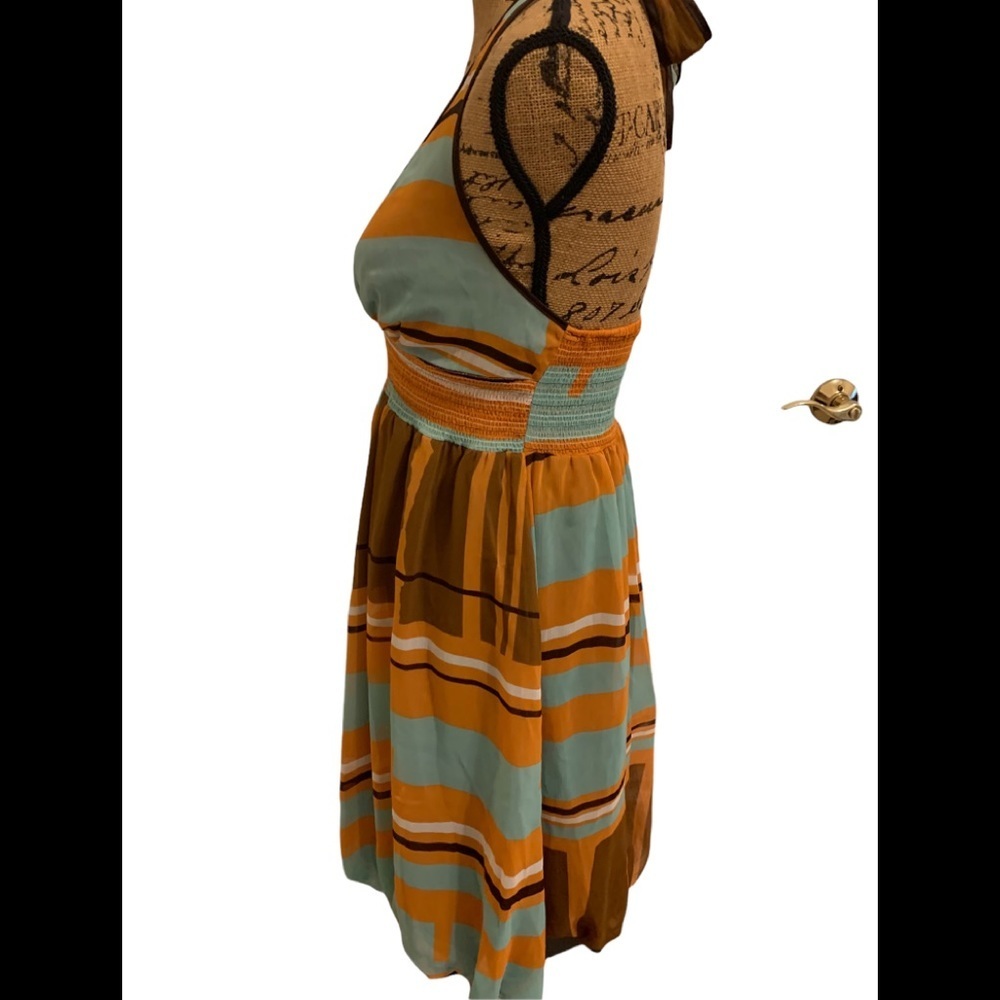 Womens Multicolored,Patchwork Double Zero Halter … - image 3